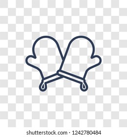 kitchen Mitten icon. Trendy linear kitchen Mitten logo concept on transparent background from kitchen collection