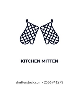 kitchen mitten outline icon. Linear vector from kitchen concept. Thin line kitchen mitten icon isolated on white background