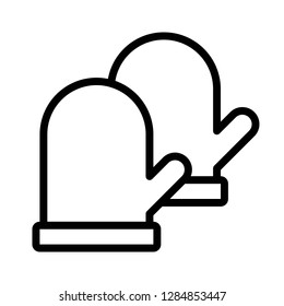 Kitchen mitten vector, Barbecue related line design editable stroke icon