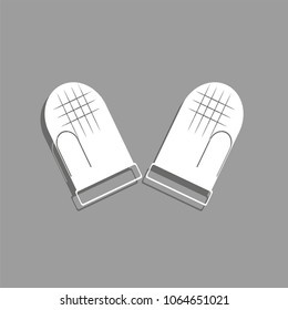 Kitchen mittens for hot dishes. Vector icon.