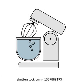 kitchen mixer. assistant in the kitchen. flat design. vector illustration.