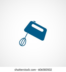 Kitchen Mixer Blue Flat Icon On White Background