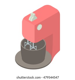 Kitchen mixer with bowl icon in cartoon style on a white background vector illustration