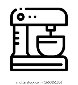 Kitchen Mixer For Cooking Icon Thin Line Vector. Mixer Utensil Electronic Equipment Concept Linear Pictogram. Electric Appliance Device Monochrome Outline Sign Isolated Contour Symbol Illustration