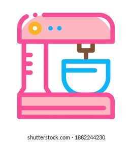 Küchenmischer zum Kochen Symbol Thin Line Vector. Lineares Piktogramm für elektronische Mischgeräte Farbsymbolabbildung für elektrische Geräte