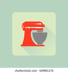 Kitchen mixer icon in the flat design style