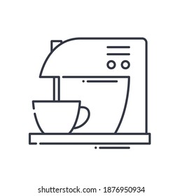 Kitchen mixer icon, linear isolated illustration, thin line vector, web design sign, outline concept symbol with editable stroke on white background.