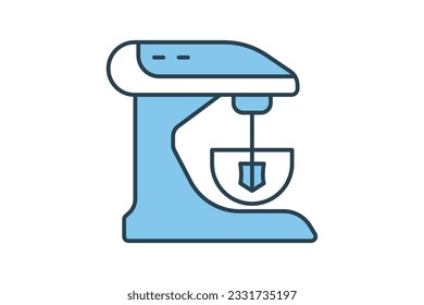 kitchen mixer icon. icon related to electronic, household appliances. Flat line icon style design. Simple vector design editable