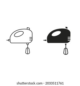 Kitchen mixer icon set, Vector isolated simple kitchen equipment flat symbol illustration.