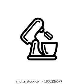 kitchen mixer icon, vector, line art design editable stroke