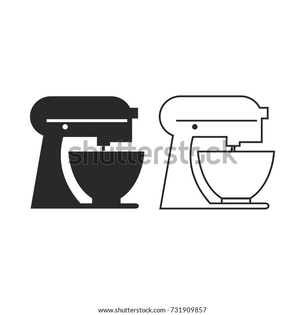 Kitchen Mixer Icon Vector. Silhouette and Outline\
Vector Design