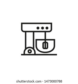Kitchen mixer line icon. Kitchenware, dough, cream. Culinary concept. Can be used for topics like pastry, appliance, food