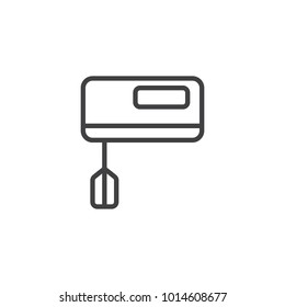 Kitchen mixer line icon, outline vector sign, linear style pictogram isolated on white. Egg beater symbol, logo illustration. Editable stroke