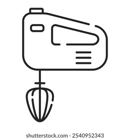 Kitchen mixer line icon vector isolated. Symbol of electric kitchen utensil. Cooking equipment. Domestic blender.