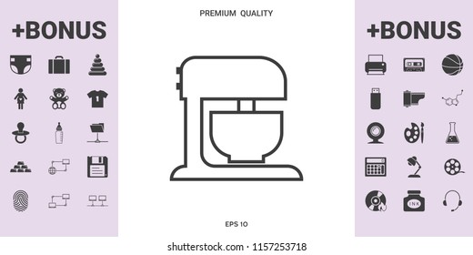 Kitchen mixer linear icon - graphic elements for your design