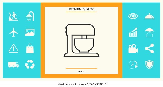 Kitchen mixer linear icon. Graphic elements for your design