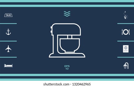 Kitchen mixer linear icon. Graphic elements for your design