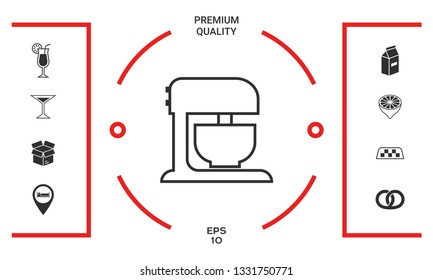 Kitchen mixer linear icon. Graphic elements for your design
