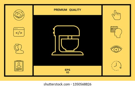 Kitchen mixer linear icon. Graphic elements for your design
