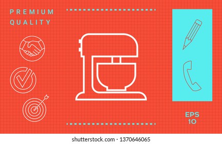 Kitchen mixer linear icon. Graphic elements for your design