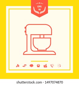 Kitchen mixer linear icon. Graphic elements for your design