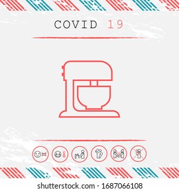 Icono lineal del mezclador de cocina. Elementos gráficos para el diseño
