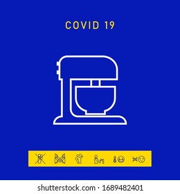 Kitchen mixer linear icon. Graphic elements for your design