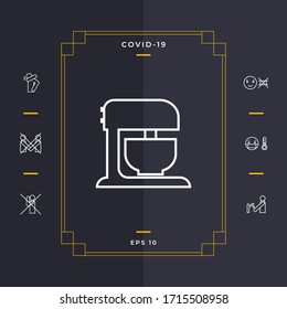 Kitchen mixer linear icon. Graphic elements for your design