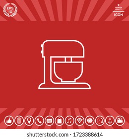 Lineares Symbol für den Küchenmischer. Grafische Elemente für Ihr Design