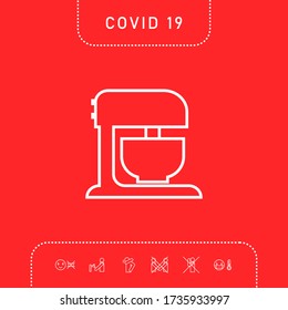 Icono lineal del mezclador de cocina. Elementos gráficos para su diseño