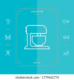 Kitchen mixer linear icon. Graphic elements for your design