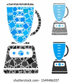 Kitchen mixer mosaic of trembly elements in different sizes and shades, based on kitchen mixer icon. Vector inequal elements are combined into composition.