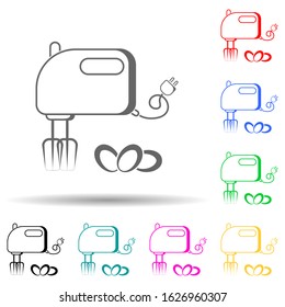 kitchen mixer multi color style icon. Simple thin line, outline vector of bakery shop icons for ui and ux, website or mobile application