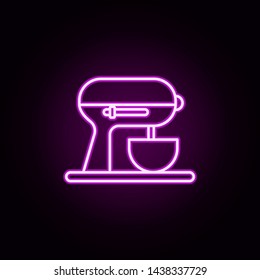 kitchen mixer neon icon. Elements of technology set. Simple icon for websites, web design, mobile app, info graphics