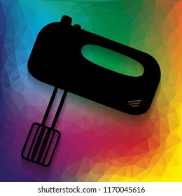 Kitchen mixer sign. Vector. Flat style black icon on white.