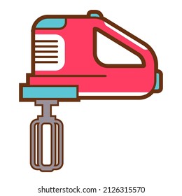 Kitchen mixer vector cartoon illustration isolated on a white background.