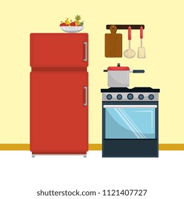 kitchen modern scene icons
