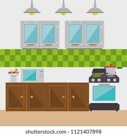 kitchen modern scene icons