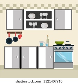 kitchen modern scene icons
