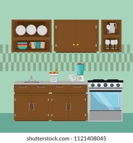 kitchen modern scene icons