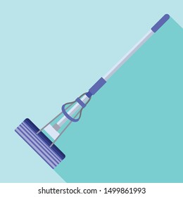 Kitchen mop icon. Flat illustration of kitchen mop vector icon for web design