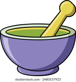 kitchen mortar and pestle illustration, traditional cooking mortar and pestle