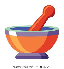 kitchen mortar and pestle illustration, traditional cooking mortar and pestle