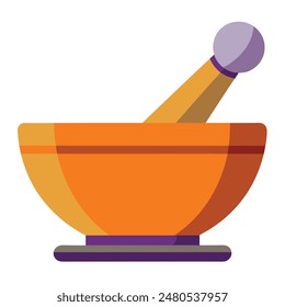 kitchen mortar and pestle illustration, traditional cooking mortar and pestle