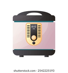 Kitchen multi cooker in flat design. Household electronic appliance. Vector illustration isolated.