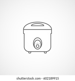 Kitchen Multi Cooker Line Icon On White Background