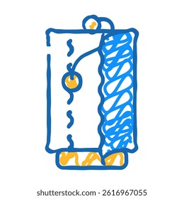 kitchen napkin doodle icon sketch vector. kitchen napkin sign. isolated symbol illustration