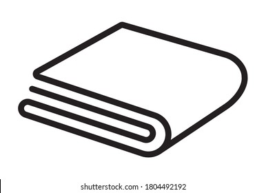 servilleta de cocina / ícono de la línea de servilleta de papel doblado para aplicaciones o sitio web