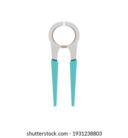 kitchen nutcracker isolated on white background, vector illustration, flat style, colection of kitchen blue utensils