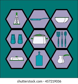  Kitchen objects and accessories icons